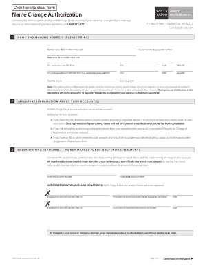 Get and Sign Name Change Authorization Form Wells Fargo Funds