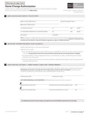 Name Change Authorization Form Wells Fargo Funds