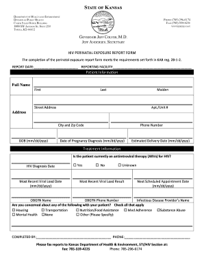 HIV PERINATAL EXPOSURE REPORT FORM