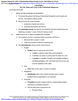 Abc&#039;s of Relationship Selling through Service PDF  Form