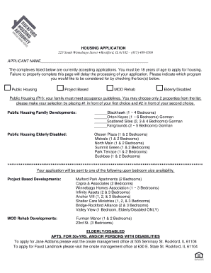 Application Form Rockford Housing Authority