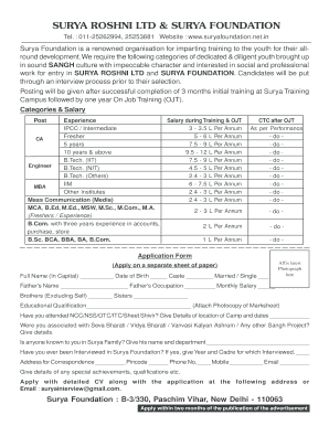 Advertisement Final Pmd SURYA FOUNDATION Committed to  Form