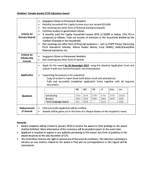 Temple Bursary Singapore  Form