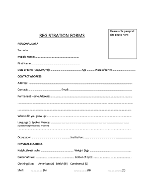 Registration Forms Miss Ghana