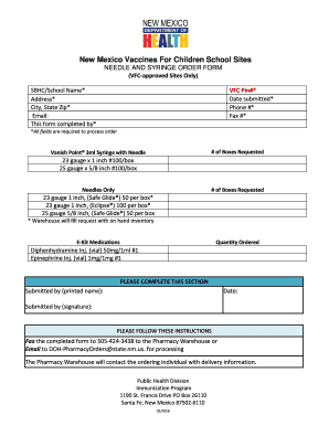  Needle Order Form 2018-2024