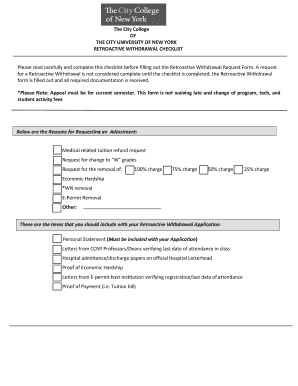 College Retroactive  Form