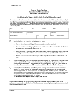  Nc Cdl Form 15 2017-2024