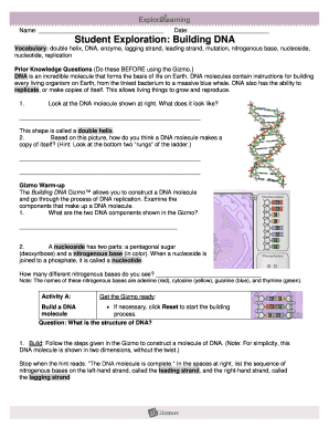 Building Dna Gizmo Assessment Answers  Form
