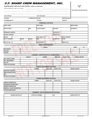 Cf Sharp Recruitment  Form