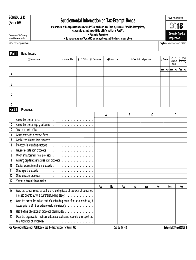  Irs Form Schedule K 2018