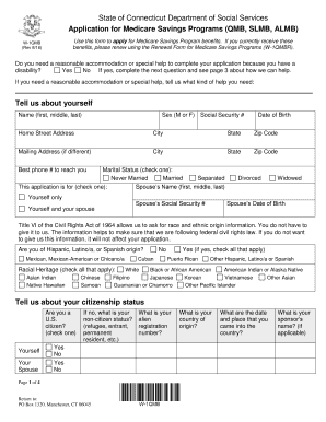  Connecticut Qmb Application 2016-2024