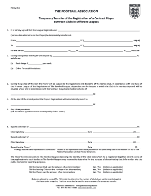 Temporary Transfer Form H3 Midland Football League