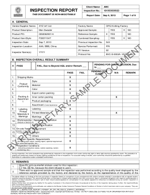 Bureau Veritas Inspection Form Nordstrom Supplier Compliance
