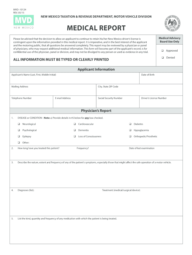  New Mexico Dmv Form 10124 2015-2024