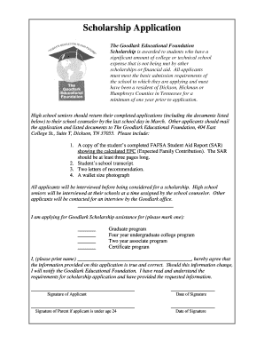 Goodlark Scholarship Form - Fill Out and Sign Printable PDF Template ...