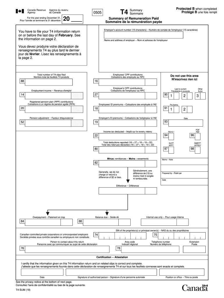  T4 Summary Fillable 2018