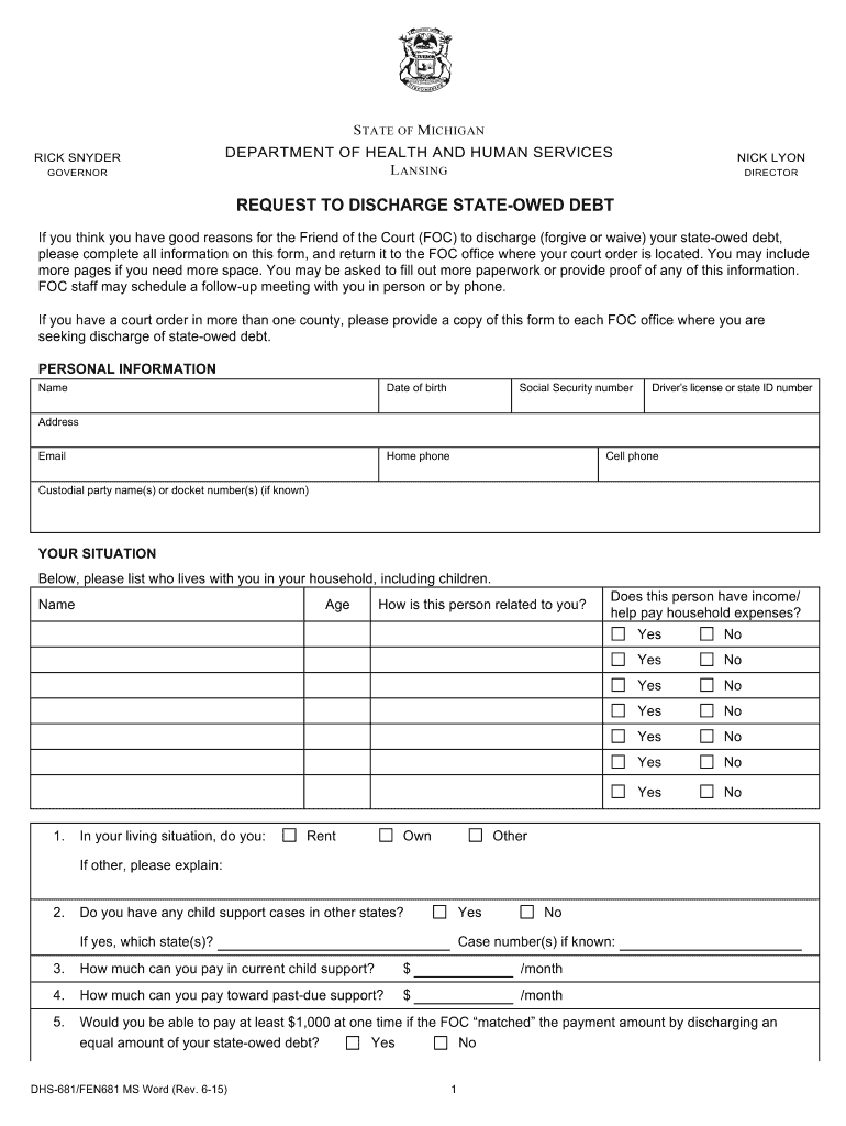  Dhs 681 Form 2015