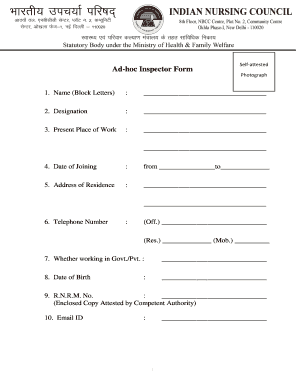 Inc Inspection Format