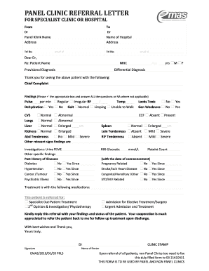 Sample Letter Request for Panel Clinic  Form