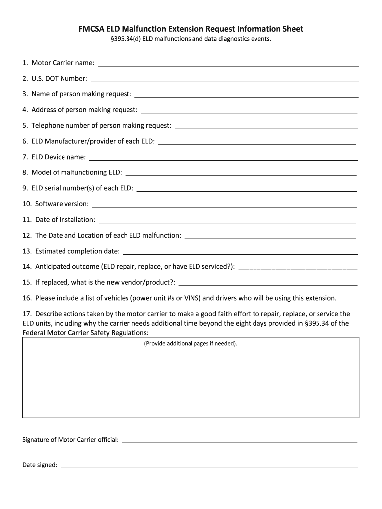 Eld Malfunction Sheet  Form