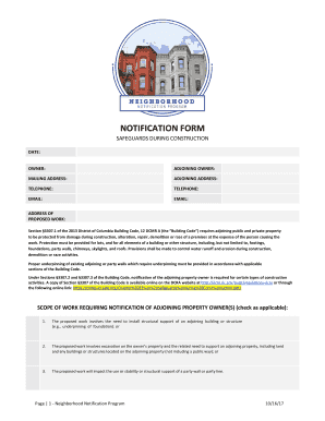 Dcra Neighborhood Notification Form