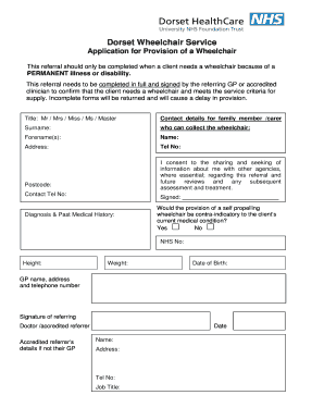 Dorset Wheelchair Service Referral Form