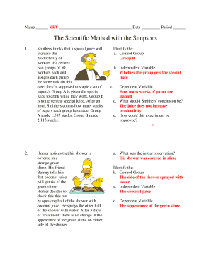Simpsons Scientific Method  Form
