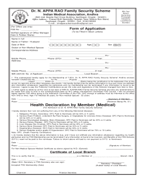 Dr N Apparao Family Security Scheme  Form