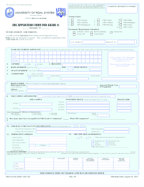 Urs Admission  Form