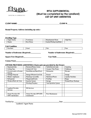 Rfta Supplemental Form