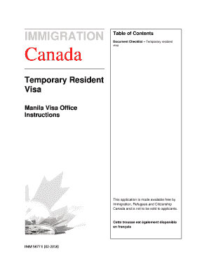 Temporary Resident Visa for Essential  Form