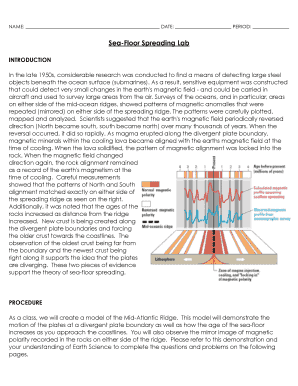 Sea Floor Spreading Lab Answer Key Form