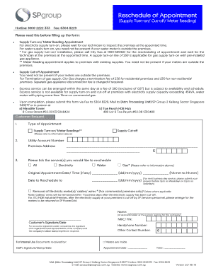  Reschedule of Appointment 2018