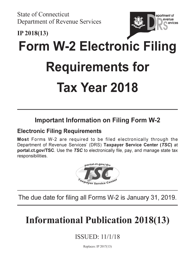  Form W 2 Electronic Filing Requirements for Tax Year 2018