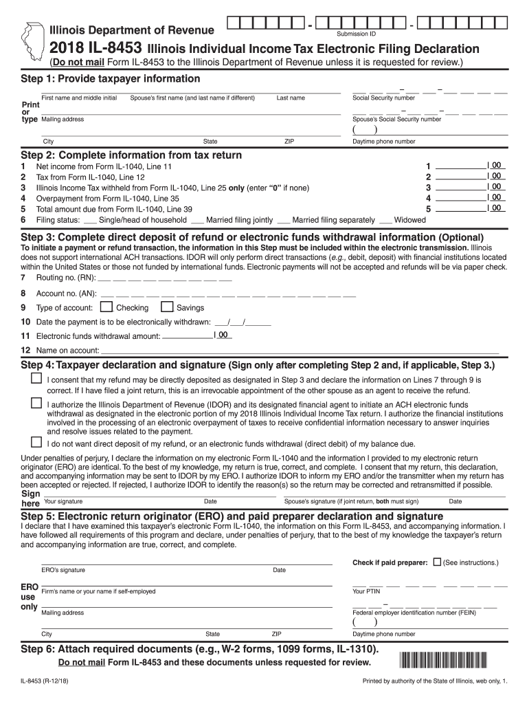  Il 8453 Form 2018