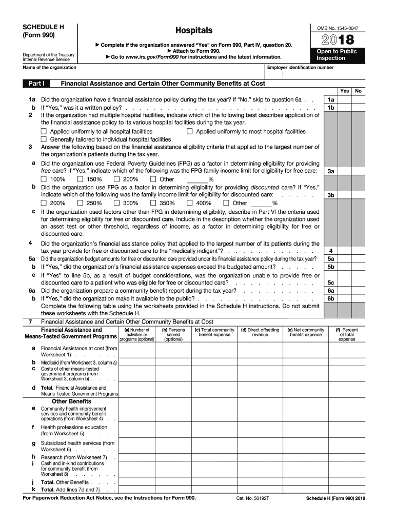  Irs Form Schedule H 2018
