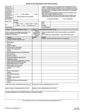 Review Ncdpi Form