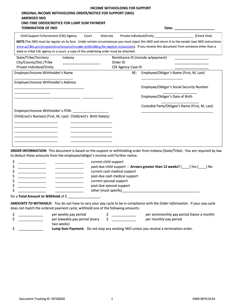  Indiana Income Withholding 2020-2024