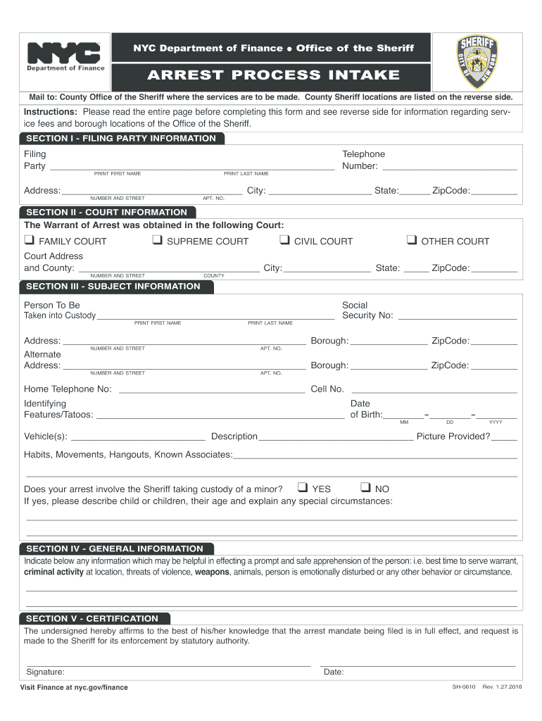  Ny Process Intake Form 2016-2024