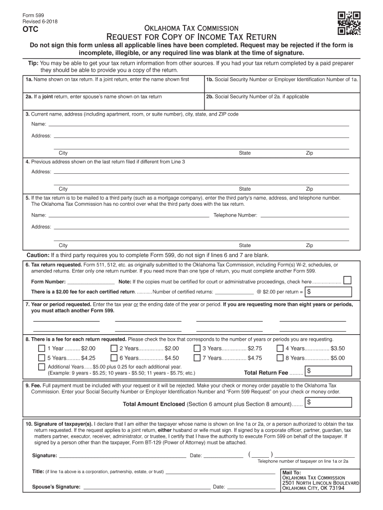  Odva Form 599 2018