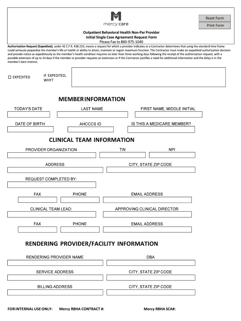Single Case Agreement Initial Request Form 07 20 16 Accessible PDF