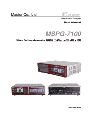 Programmable Video Signal Generator &#039;MSPG 7100 &#039;  Form