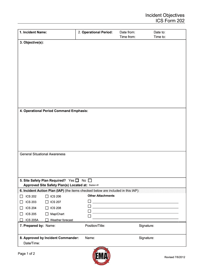 Ics 202 Fillable Form