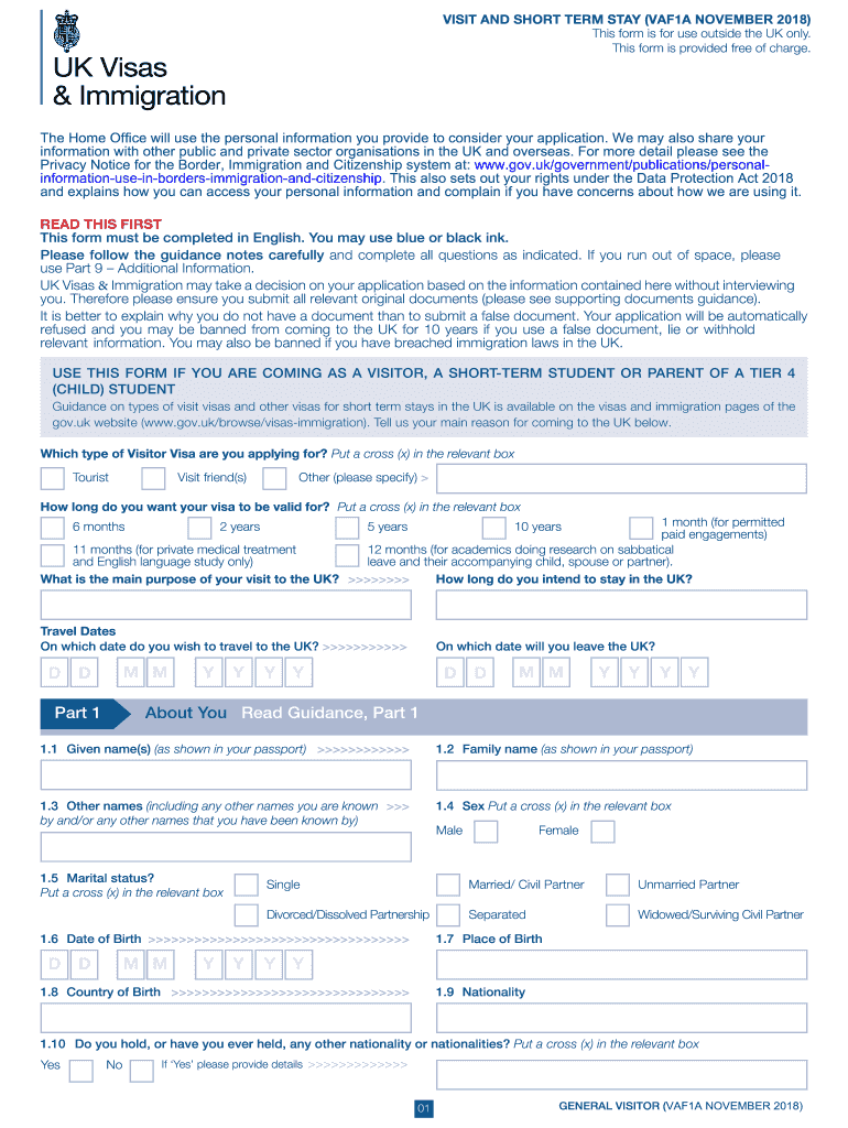 Get and Sign Uk Visa Application 2018-2022 Form