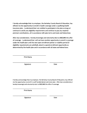 Insurance Decline Letter  Form