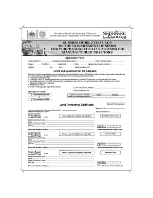 Sindh Tractor Scheme  Form