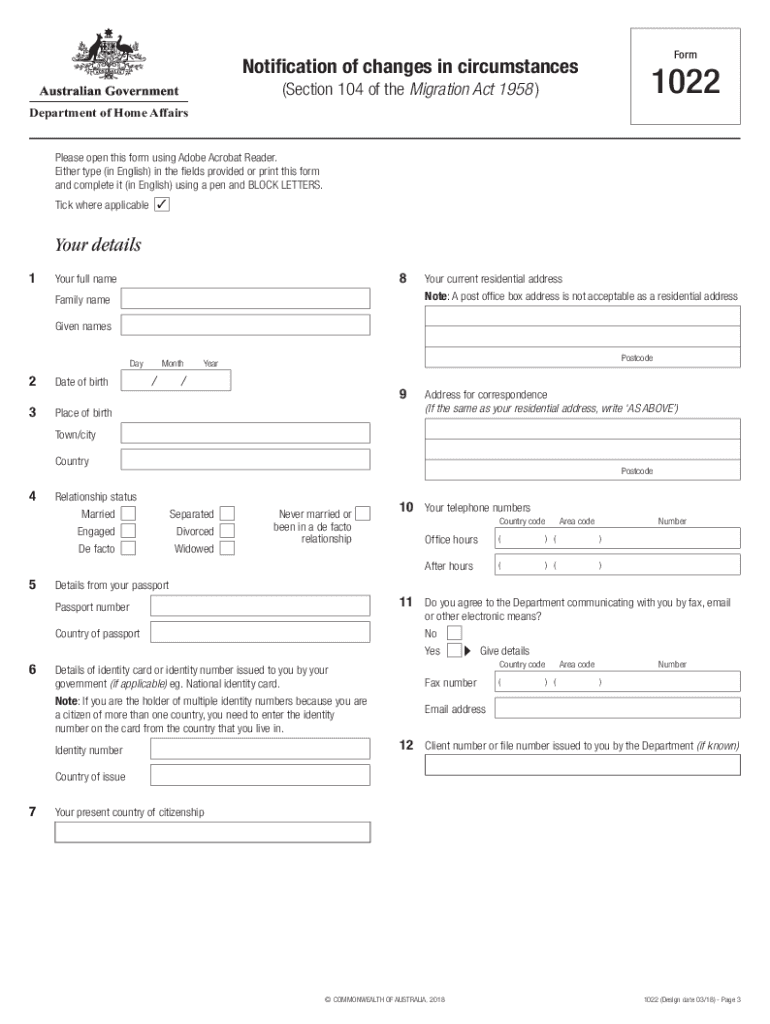 Form 1022