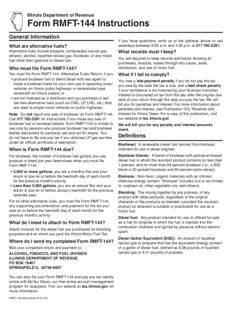 Form RMFT 144 Instructions Form RMFT 144 Instructions