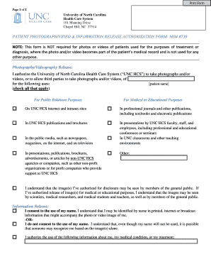 Benefits Summary UNC Medical Center  Form
