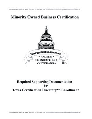 Minority Owned Business Certification Texas Certification Directory  Form